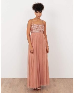 Maya Embellished Cami Maxi Dress - Pink