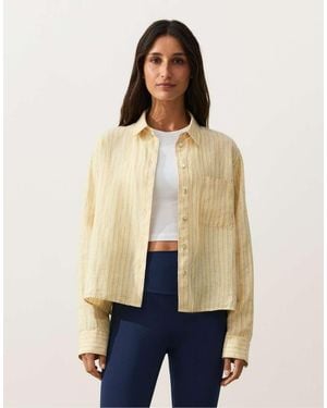 Oysho 100% Linen Short Shirt - Natural