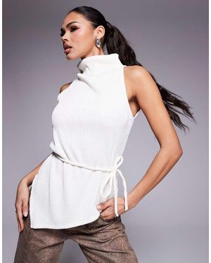 ASOS Top Senza Maniche Con Collo Alto - Bianco