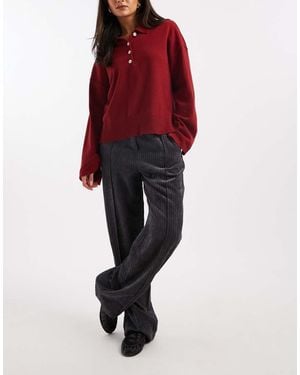 ASOS Broek Van Corduroy Met Elastische Taille - Rood