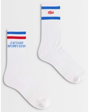 Lacoste 2 Pack Graphic Sports Socks - Blue