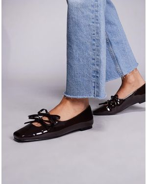 Public Desire Ginger Square Toe Ballet Flats - Blue