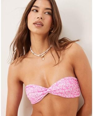 Bright Swimwear Bright Swim Nia Peppermint Bandeau Bikini Top - Pink