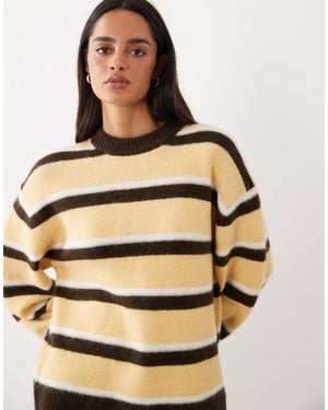 Gina Tricot Pullover aus strick mit rundhalsausschnitt aus wolle und alpaka - Natur