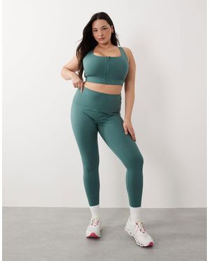 4505 Curve Icon Active Bum Sculpt High Waist Gym legging With Inner Pocket - Green