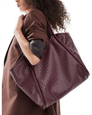 ASOS Weave Tubular Tote Bag - Purple