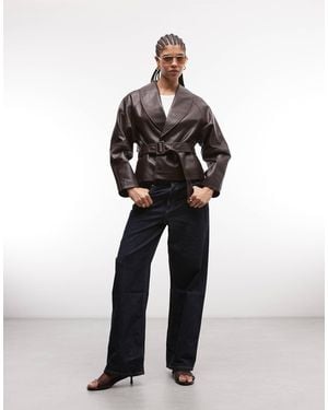 ASOS Real Leather Belted Jacket - Black