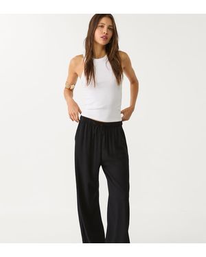 Stradivarius Petite Trousers With Linen - Black