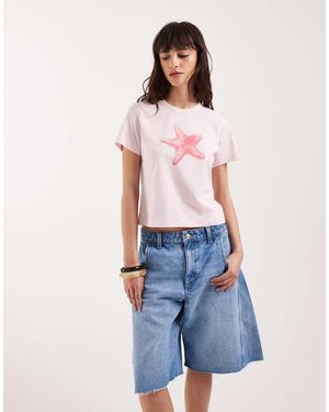 JJXX Large Shell Print Baby Tee - Blue