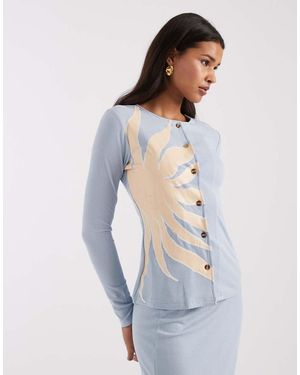 Never Fully Dressed Alexa Ribbed Cardigan - Blue