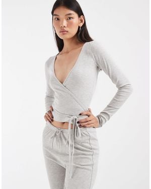 JJXX Long Sleeve Wrap Top - White