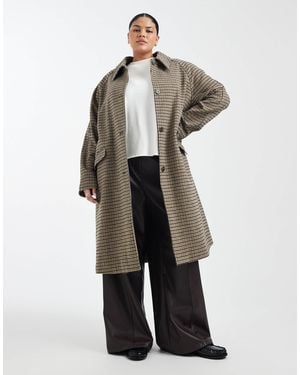 ASOS Asos Design Curve Quilt Lined Mid Length Coat - Multicolor