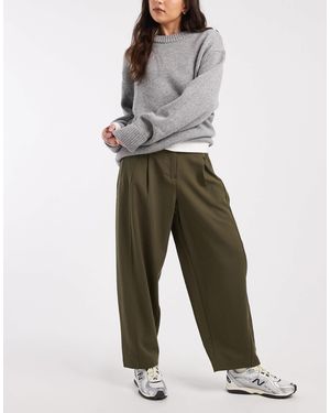 New Look Barrel Leg Trousers - Green