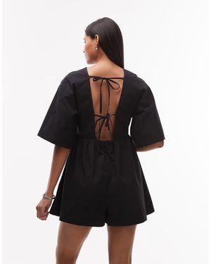 TOPSHOP Playsuit Met Diepe V-Hals - Zwart