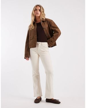 Only Petite Blush High Waist Flared Jeans - White
