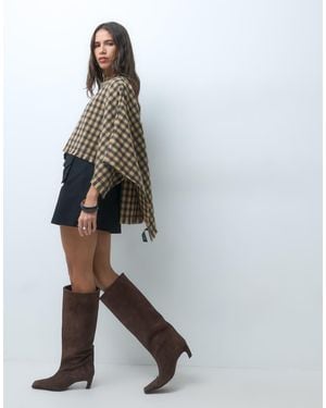 ASOS Geweven Cape Met Ruit - Wit