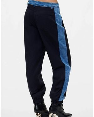Desigual Pantalones Jogger En Con Contraste- Marino - Azul