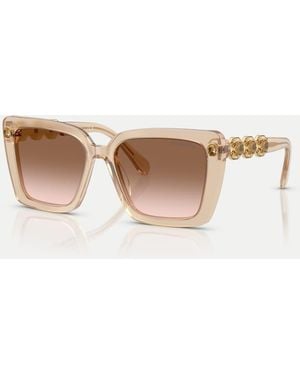 Swarovski Square Sunglasses With Lens - Natural