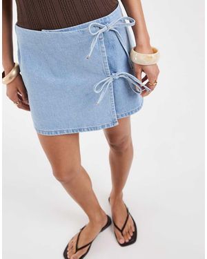 ASOS Mini Wrap Skirt - Blue