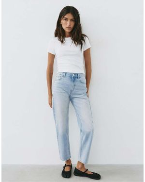 Pull&Bear High-waist Mom Fit Jeans - Blue