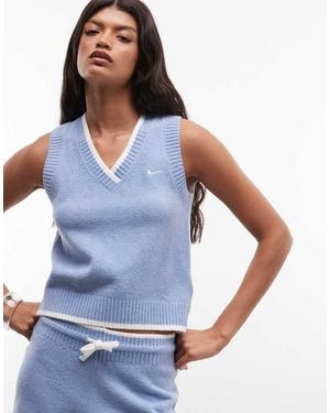 Nike Canotta Lavorata A Maglia Blu