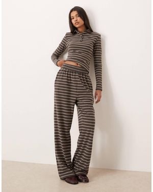 Wanderdoll Frankie Premium Heavyweight Jersey Wide Leg Pants - Natural