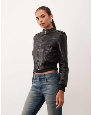 Lioness Moto Faux Leather Jacket - Black