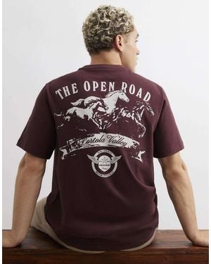 River Island Cotton Open Road Horses T-Shirt - Brown