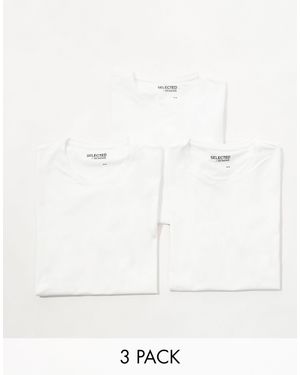 SELECTED 3 Pack T-shirts - Natural