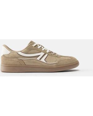 Pull&Bear Retro Lace-Up Trainers - White