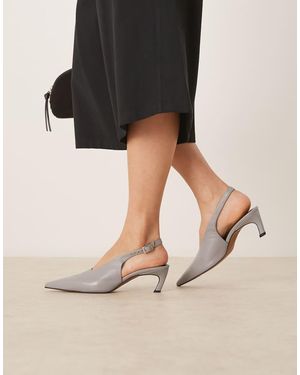 ASOS Sculpt Premium Slingback Mid Heel Shoes - Brown