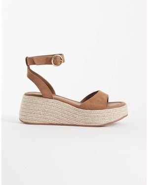 ASOS Wide Fit Tana Espadrille Wedge Sand Suede - Natural