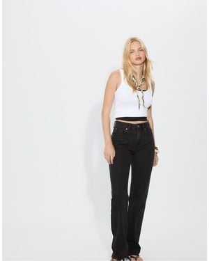 Stradivarius D98 Straight-leg Jeans - White