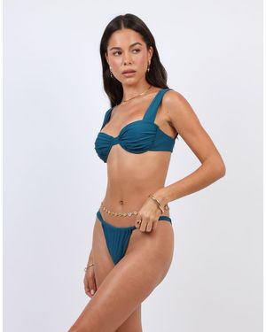 SIMMI Ruched Cup Bikini Top - Blue