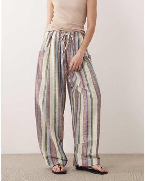 Free People Chambers Laid Back Pull On Trousers - Natural