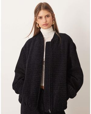 ASOS Oversized Boucle Bomber Co-ord With Wrap Back - Black