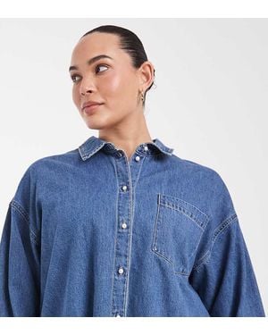 Vero Moda Camisa Vaquera Abotonada En - Azul