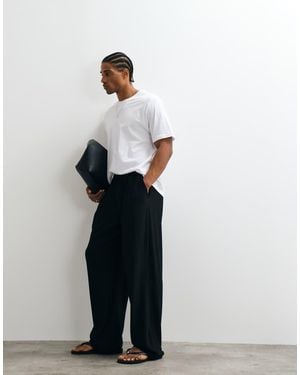 ASOS Wide Log Pleated jogger - White