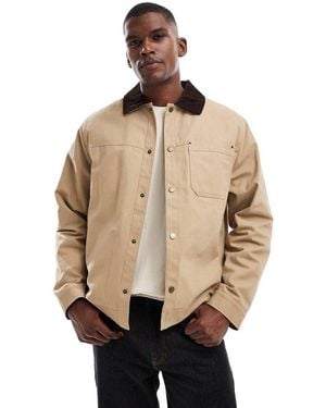 New Look Cord Collar Worker Jacket - Natural
