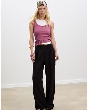 Stradivarius Wide-leg Formal Wear Trousers - Black