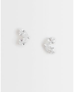 Kingsley Ryan – blütenblattförmige ohrstecker aus sterling mit schmucksteinbesatz - Mettallic