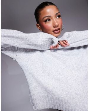River Island Crop Chunky Sweater - Gray