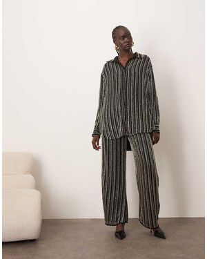 ARRANGE Linear Beaded Trousers Co-ord - Natural