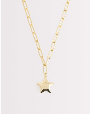 Orelia Collier à pendentif étoile en plaqué or 18 carats - Blanc