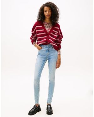 Tommy Hilfiger Nora Faded Mid Rise Skinny Jeans - Red