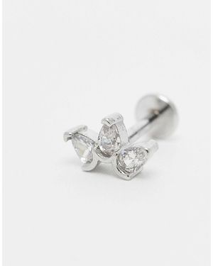 Kingsley Ryan Piercing labret avec petites pétales - acier - Blanc