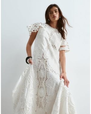 ARRANGE Cutwork Embroidered Maxi Dress - White