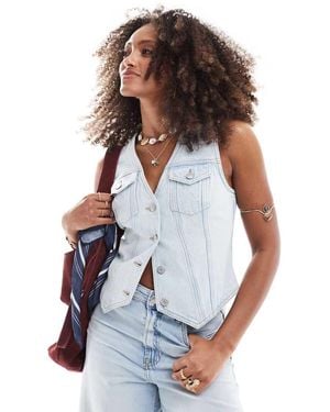 New Look Denim Waistcoat - White