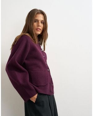 TOPSHOP Knitted Kate Cardigan - Purple