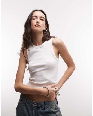 ASOS Bañador Con Cuello Subido De Canalé De - Blanco